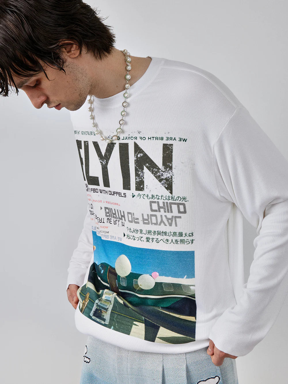 BORC Private Jet Print Long-Sleeve T-shirt