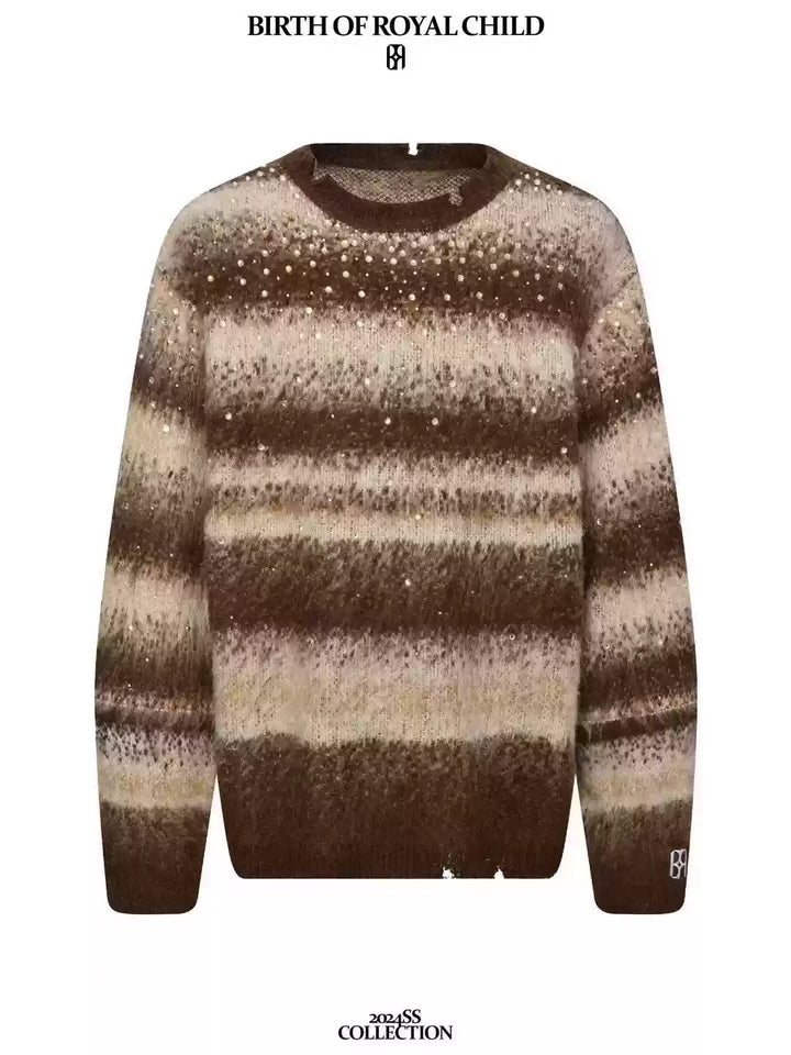 BORC Rhinestone Encrusted Mohair Blend Sweater