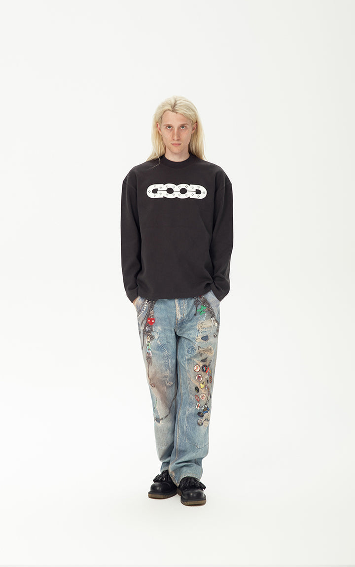 GOODBRAND 2024F/W Diamond Pattern Long Sleeve T-shirt