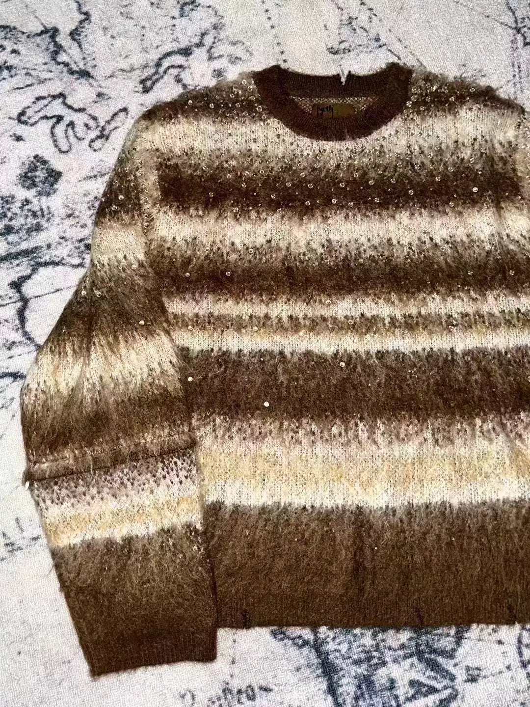 BORC Rhinestone Encrusted Mohair Blend Sweater