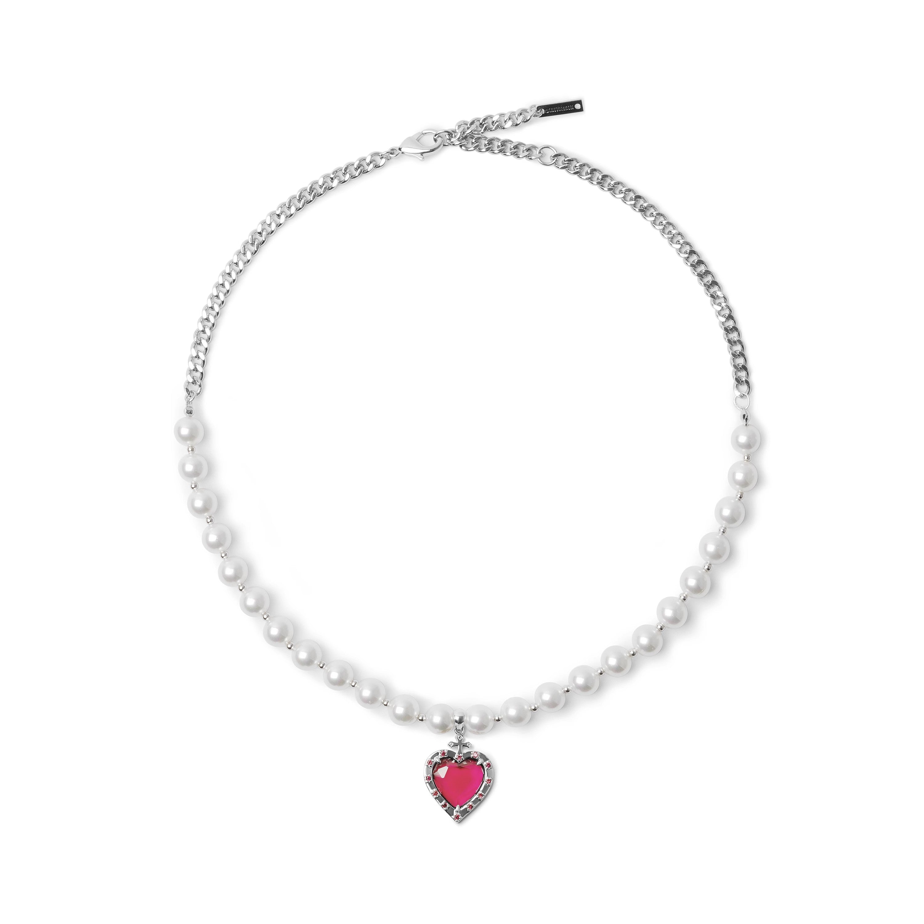 Mouhooland Pearl Heart Necklace