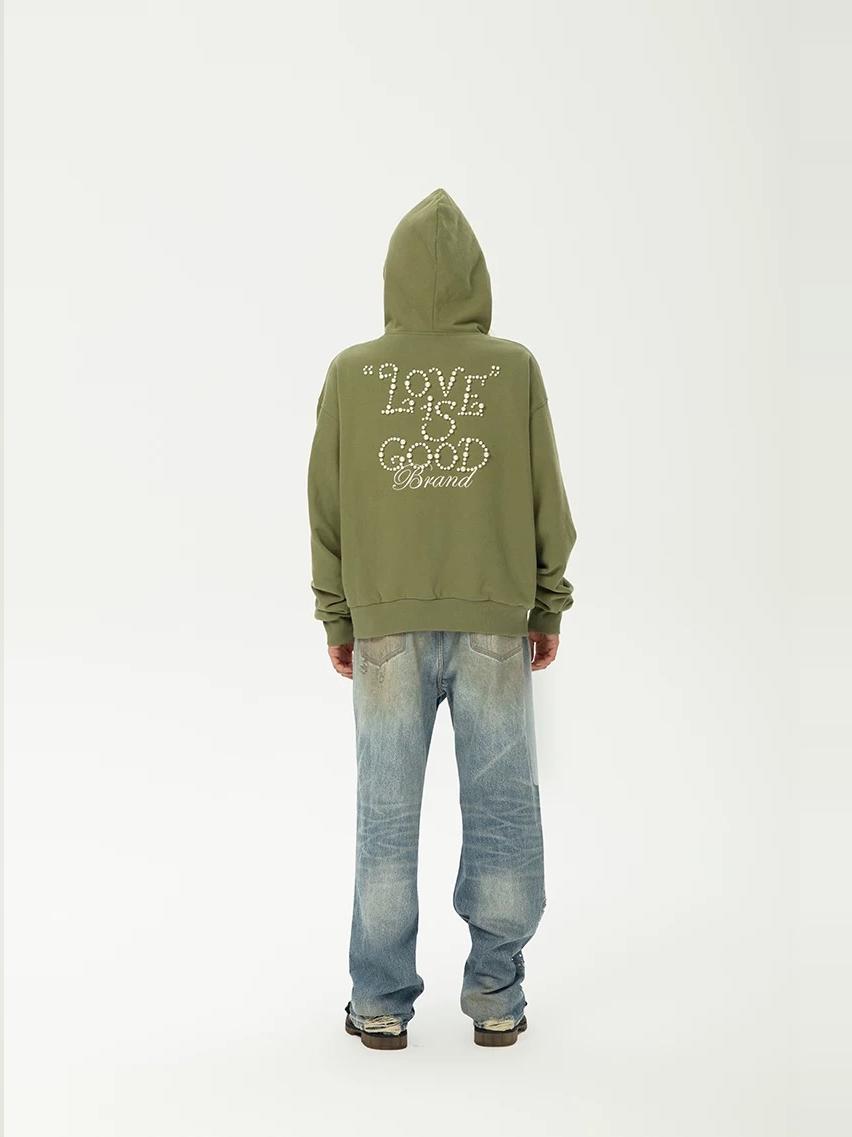 GOODBRAND "LOVE IS GOOD" 24F/W Zip-up Pearl Hoodie