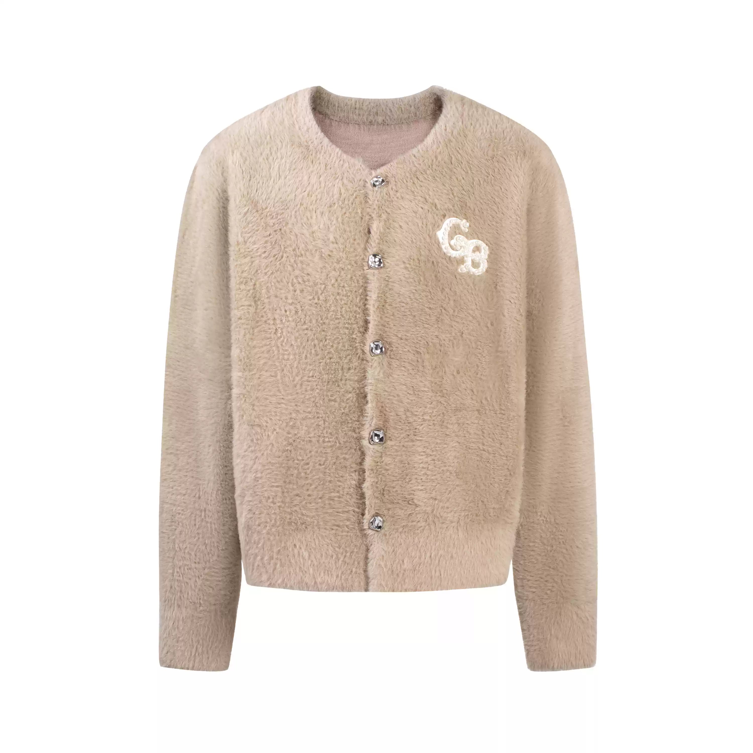 GOODBRAND 2024F/W Pearl Silver Button Cardigan