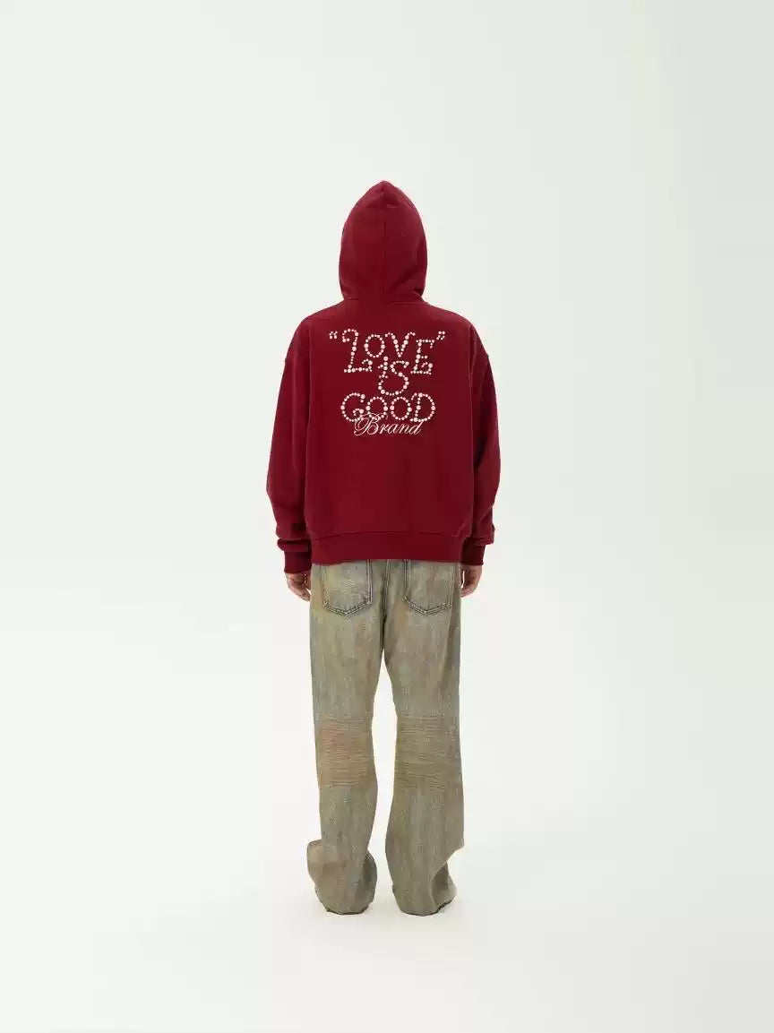 GOODBRAND "LOVE IS GOOD" 24F/W Zip-up Pearl Hoodie