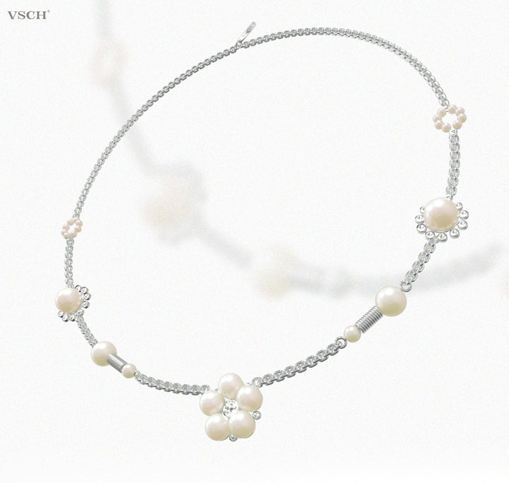 VSCH Flower Pearl Necklace