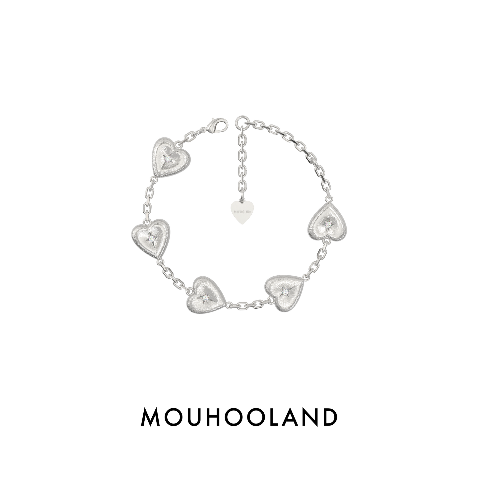 Mouhooland Hand-brushed t Heart Bracelet