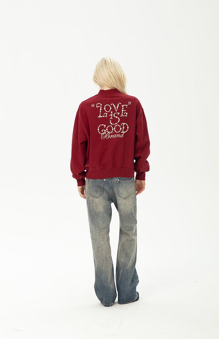 GOODBRAND 2024F/W “Love is good” Pearl Cardigan