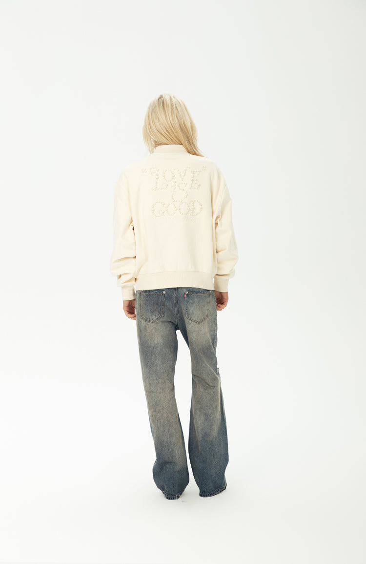 GOODBRAND 2024F/W “Love is good” Pearl Cardigan